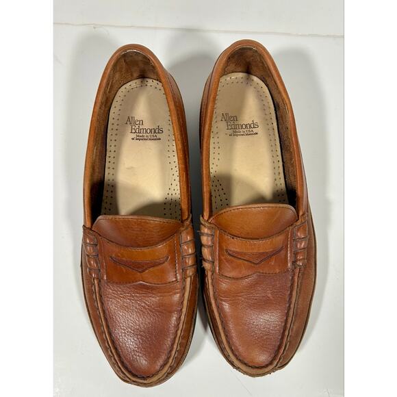 Men\'s Allen Edmonds Shoes Brown Leather Penny Loafers Comfort Walking Size 9.5 D main image 7